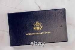 1994 FIFA World Cup 3-Coin Gold & Silver Set BU with Box & COA