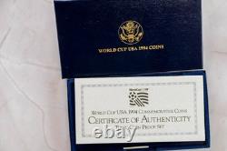 1994 FIFA World Cup 3-Coin Gold & Silver Set BU with Box & COA