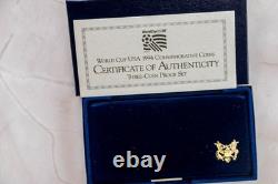 1994 FIFA World Cup 3-Coin Gold & Silver Set BU with Box & COA