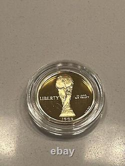 1994 W $5 GOLD World Cup USA Commemorative Proof Coin 24 Troy Oz 90% Gold COA