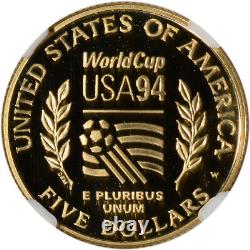 1994-W US Gold $5 World Cup Commemorative Proof NGC PF69 UCAM