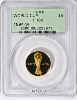 1994-W WORLD CUP $5 Gold COMMEMORATIVE PCGS Proof PR69 OGH