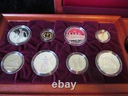 1995-1996 Atlanta Olympic 16 Coin Gold & Silver Proof Set in Cherrywood Box