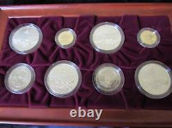 1995-1996 Atlanta Olympic 16 Coin Gold & Silver Proof Set in Cherrywood Box