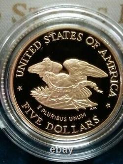 1995 $5 Gold, $1 Silver + Half Dollar CIVIL War Battlefield 3 Coin Set Proof Box