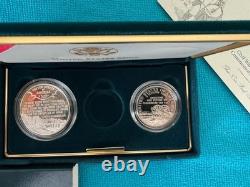1995 CIVIL War 3 Coin Commemorative Proof Set (no Gold) Just Silver $, 1/2$ +coa