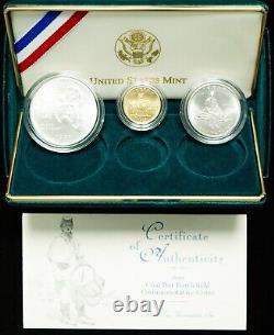 1995 Civil War Battlefield Commemorative 3-Coin Set with Box and COA