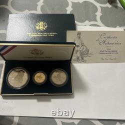 1995 Civil War Battlefield Commemorative Gold and Silver Coin Set with box
