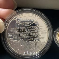 1995 Civil War Battlefield Commemorative Gold and Silver Coin Set with box