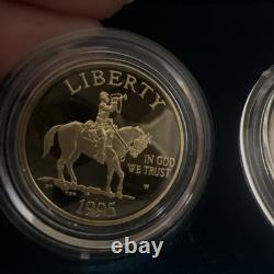 1995 Civil War Battlefield Commemorative Gold and Silver Coin Set with box