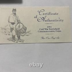 1995 Civil War Battlefield Commemorative Gold and Silver Coin Set with box