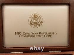 1995 Civil War Battlefields 6 Coin Proof & Uncirculated Set! Gold & Silver. Rare