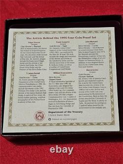 1995-S Atlanta Olympics Proof Commemorative 4 Coin Silver & Gold Set #MAF-20