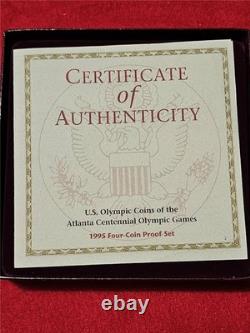 1995-S Atlanta Olympics Proof Commemorative 4 Coin Silver & Gold Set #MAF-20