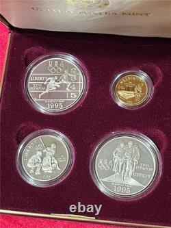 1995-S Atlanta Olympics Proof Commemorative 4 Coin Silver & Gold Set #MAF-20