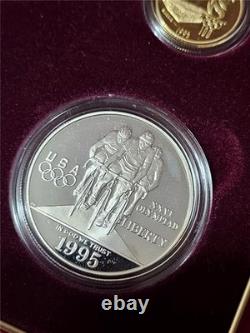 1995-S Atlanta Olympics Proof Commemorative 4 Coin Silver & Gold Set #MAF-20