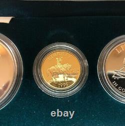 1995 US MINT CIVIL WAR COMMEMORATIVE 3 PROOF COIN SET COMPLETE WithCOA & GOLD