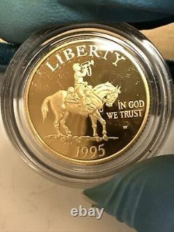 1995 US Mint Civil War Battlefield Comm. Gold & Silver Proof Coin Set Box & COA
