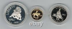 1995 Us CIVIL War Battle 3 Coin Commemorative Proof Set