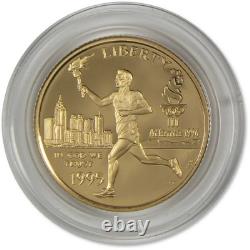 1995 W $5 Atlanta Olympics Torch Runner Commemorative Gold Proof Coin