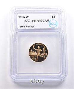 1995-W $5 Olympic Torch Runner Gold Commemorative PR70 DCAM ICG 4950