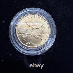 1995 W Atlanta Olympic Games Torch Runner Commemorative $5 Gold Proof WithCOA