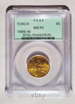 1995-W Torch Runner Commemorative Olympics Gold $5 PCGS MS70 GREEN LABEL