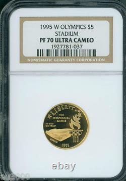 1995-w $5 Gold Commemorative Stadium Ngc Pr70 Pr-70 Proof Pf70 Ucam Ultra Cameo