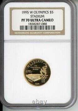 1995-w $5 Gold Commemorative Stadium Ngc Pr70 Pr-70 Proof Pf70 Ucam Ultra Cameo
