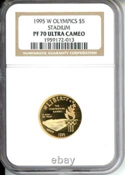 1995-w $5 Gold Commemorative Stadium Ngc Pr70 Pr-70 Proof Pf70 Ucam Ultra Cameo