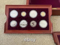 1996 Atlanta Olympics 16 Proof Gold & Silver Coin Set with Original Box & COA