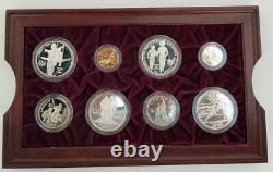 1996 Atlanta US Olympics 16 Proof Gold & Silver Coin Set Original Box & COA