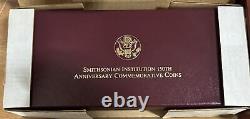 1996 SMITHSONIAN INSTITUTION COMMEM 4 COIN SET, 2x$5 GOLD & 2 $1xSILVER, SCARCE