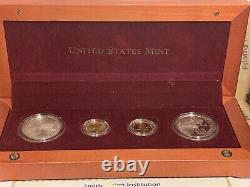 1996 Smithsonian Commemorative 4 Coin Gold & Silver Set BU & Proof/ COA