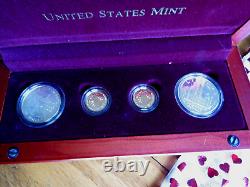 1996 Smithsonian Commemorative 4 Coin Gold & Silver Set BU & Proof in OGP