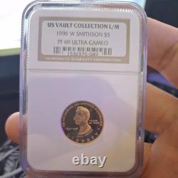 1996-W $5 GOLD COMMEMORATIVE SMITHSONIAN NGC PF69 ULTRA CAMEO 1/4 Gold oz