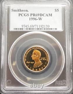 1996 W $5 Gold Commemorative Coin SMITHSONIAN PCGS PR69 DCAM