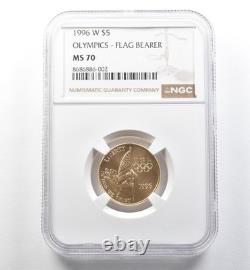 1996-W $5 Gold Olympic Flag Bearer Commemorative MS70 NGC