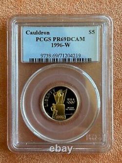1996-W Olympic Cauldron $5 Gold Proof Commemorative Coin PCGS PR69DCAM 69 PF 69