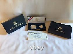 1996 W Smithsonian Commemorative Proof 2 Coin Set $5 Gold & $1 Silver OGP