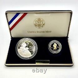 1996 W Smithsonian Commemorative Proof 2 Coin Set $5 Gold & Silver $1 OGP