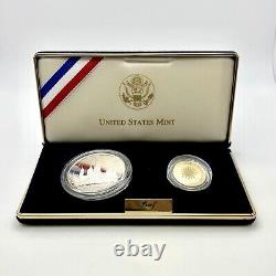 1996 W Smithsonian Commemorative Proof 2 Coin Set $5 Gold & Silver $1 OGP