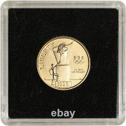 1996-W US Gold $5 Olympic Cauldron Commemorative BU Coin in Square Holder