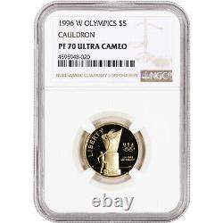 1996-W US Gold $5 Olympic Cauldron Commemorative Proof NGC PF70 UCAM