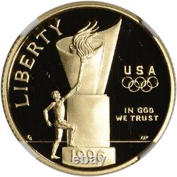 1996-W US Gold $5 Olympic Cauldron Commemorative Proof NGC PF70 UCAM