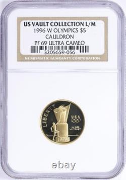 1996-W XXVI Olympics Cauldron Gold $5 NGC Proof-69 ULTRA CAMEO