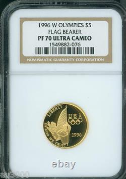 1996-w $5 Flag Bearer Gold Commemorative Ngc Pr70 Pr-70 Proof Pf70