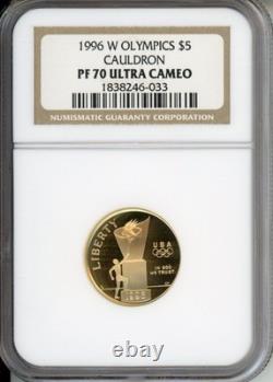 1996-w $5 Gold Commemorative Ngc Pr70 Pr-70 Cauldron Proof Pf70 Cameo