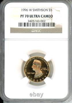 1996-w $5 Gold Commemorative Smithsonian Ngc Pr70 Pr-70 Proof Pf70 Cameo