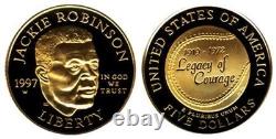 1997 $5 Commemorative Gold Proof (Jackie Robinson). 2418 oz. AGW